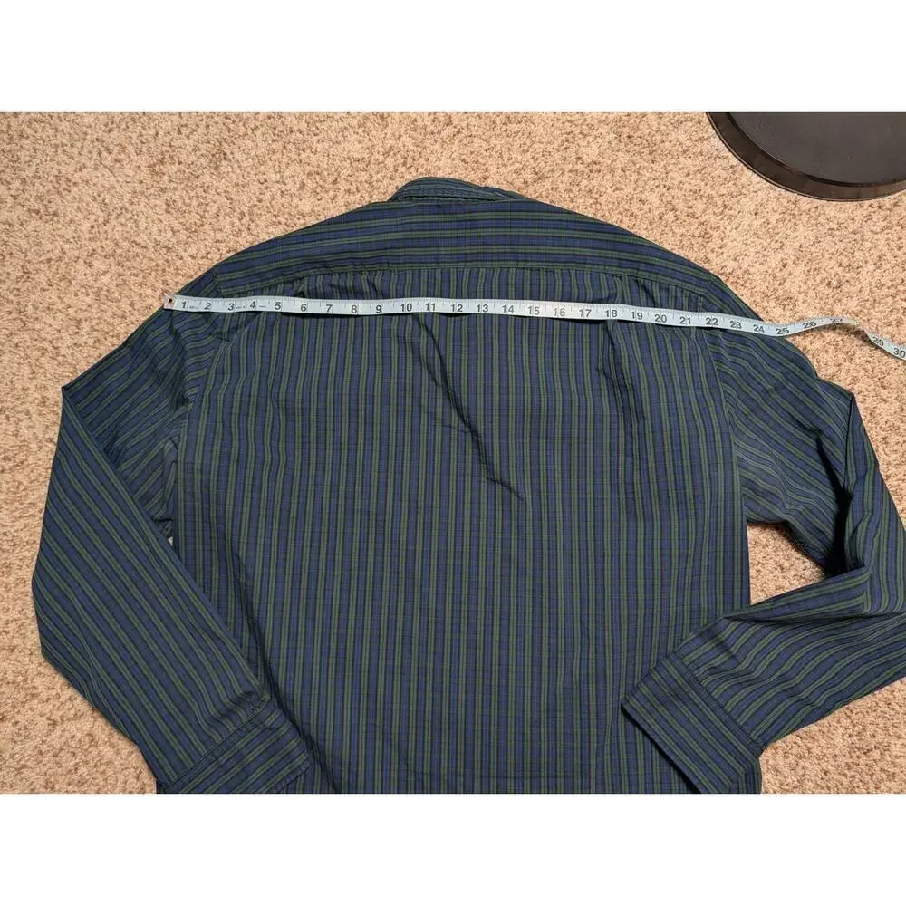 J. Crew button up, SLIM, UNTUCKED shirt, XL, green & blue plaid; Cotton Blend